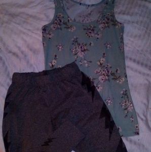 Women's small tank and leggings outfit